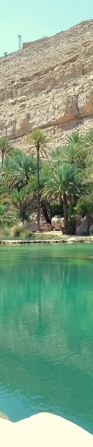 Schwimme durch die Wüste im Wadi Bani Khalid